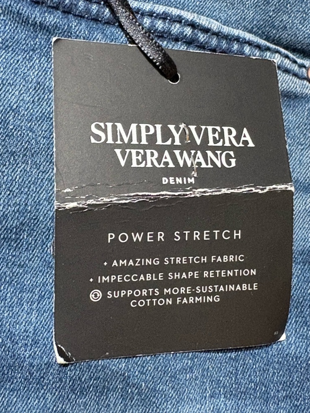Simply Vera Vera Wang High Rise Skinny Blue Jeans, Size 12, NWT - Picture 5 of 10